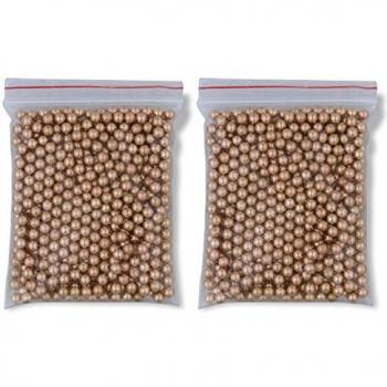 Outletdelocio. Pack 2 Bolsas de 500 Bolas metálicas Acero BB Golden Ball 4,5 mm 0,37 g