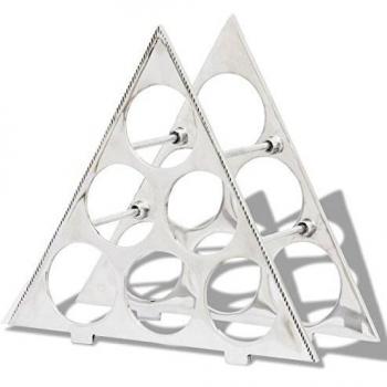 vidaXL aluminio mesa vino rack soporte para 6 botellas, color plateado