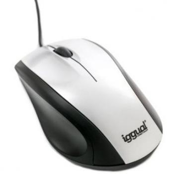 Iggual PSI09209 - Ratón óptico, 1200 dpi, color negro y plata