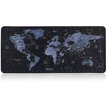 Vicloon Alfombrilla Raton Gaming Grandes World Map Mouse Pad XXL 900x400x3 mm,Impermeable con Base de Goma Antideslizante,Special-Textured Superficie para Gamers Ordenador, PC y Laptop