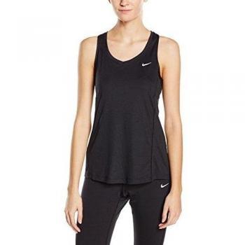 Nike Miler Tank - Camiseta para mujer, color negro / plateado, talla S