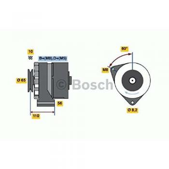 Alternador BOSCH 14V 55A Compatible con Volkswagen Golf, Jetta y Audi 80