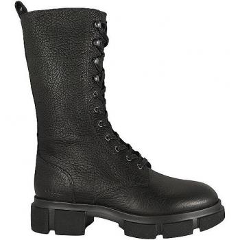 Copenhagen Studios Black Textured Leather Lace-Up Combat Boots for Women, Size 3 UK / Size 6 US
