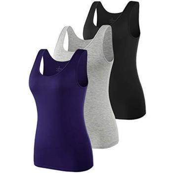 vislivin Camisetas sin Mangas Casuales elásticas Supersoft Camisole para Mujer Negro/Gris/Azul Oscuro XXL