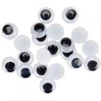 Fixo Kids Smart Wall Paint Ojos Móvibles Adhesivos Plástico 8mm Ø 70 Unidades, Negro