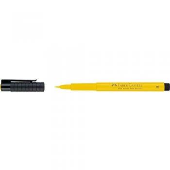 Bolígrafo Faber-Castell PITT Artista Brush Amarillo Cadmio, punta pincel, tinta a base de agua, ideal para ilustración y caligrafía