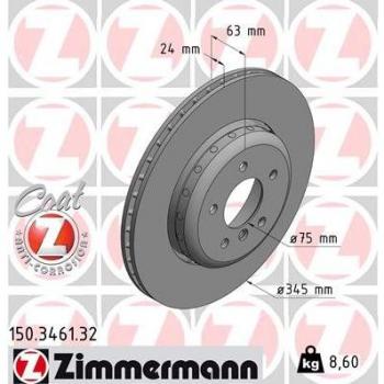 Disco de freno ZIMMERMANN 150.3461.32