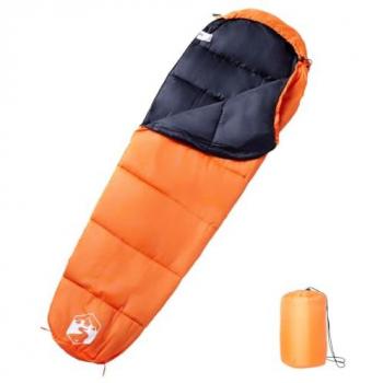 Saco de dormir tipo momia de camping para adultos 3 estaciones - colores: navy y azul, naranja y negro, camuflaje