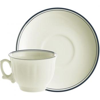 Taza de desayuno con plato Ochavado Basic Azul La Cartuja de Sevilla