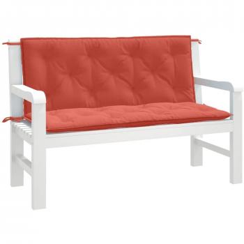 Garden Bench Cushions 2 pcs Melange Red 120x50x7 cm Fabric