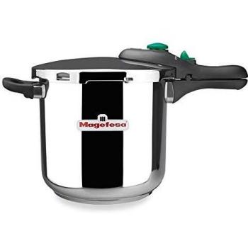 MAGEFESA Dynamic Olla a presión Super rápida de fácil Uso, Acero Inoxidable 18/10, Apta para Todo Tipo de cocinas, Incluido inducción.