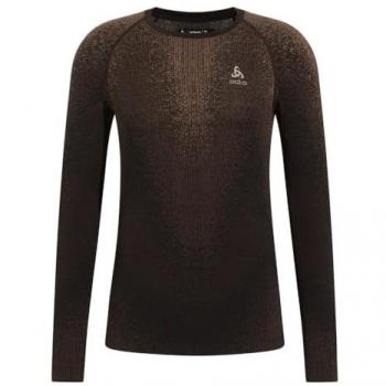 Camiseta térmica de manga larga para hombre Odlo Blackcomb Eco granate, marrón oscuro y características de rendimiento cálido