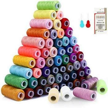 SOLEDI Kit de Costura 60 Hilo de Coser,16 Agujas de Coser y 2 Costuras de enhebrado adecuadas para Coser a Mano y Coser a máquina para Coser Ropa - Acolchado - Bordado - Costura