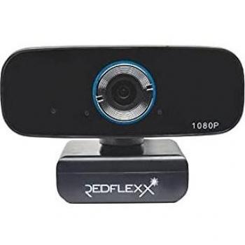 Webcam REDFLEXX REDCAM RC-250, Full HD 1920 x 1080 px, USB 2.0, rotación de 360° y ángulo de 90°, compresión de video, color negro