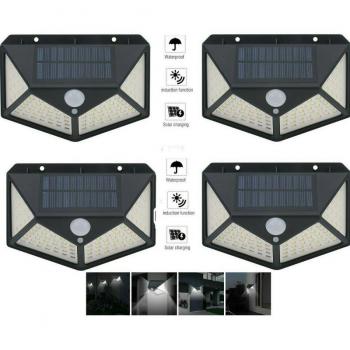 Juego de 4 Lámparas LED Solares para Exterior con Sensor de Movimiento