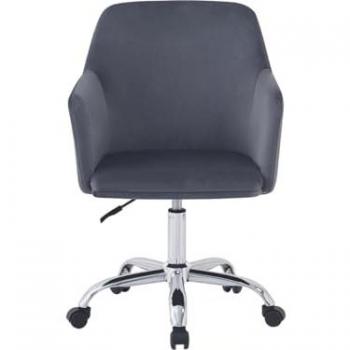 Silla de oficina ajustable de terciopelo Ophélie - Gris