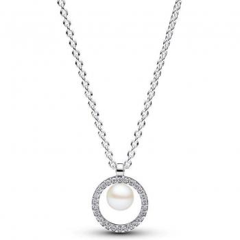 Pandora Freshwater Cultured Pearl and Pavé Necklace - 45cm