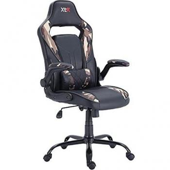 XTR-X20, Silla Gamer, Silla de Oficina Gaming Estudio o Escritorio, Acabado en Símil Piel Negro y Camuflaje, Medidas: 60 cm