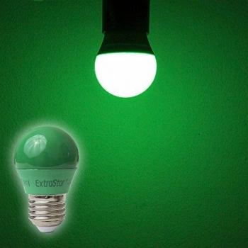 Bombilla LED E27 4W Verde Esférica