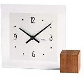 Reloj de mesa AMS T104 - 19 cm, color marrón