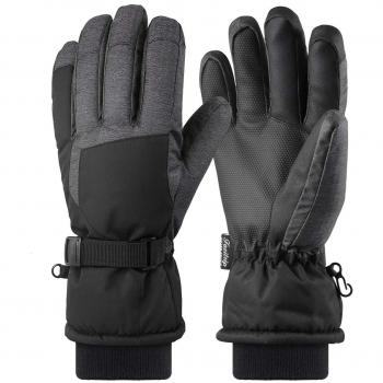 Fazitrip Guantes de esquí, 3M Thinsulate Guantes para Hombre de Invierno, Guantes Impermeable,para Las activitades al Aire Libre, Tal como esquí, Ciclismo, etc.