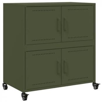 Aparador de Acero Verde Oliva 68x39x72 cm, Armario, Armario de Almacenamiento, Aparador de Sala de Estar