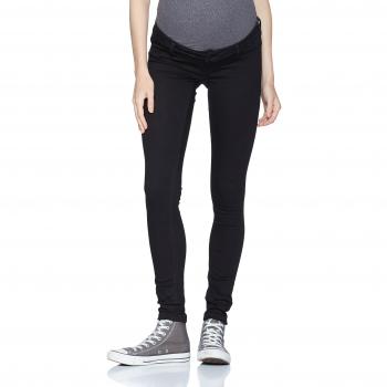 MAMALICIOUS Mlella Skinny Black Jeans, Pantalones Premamá para Mujer, Negro
