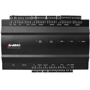 Controladora de accesos biométrica - Acceso por Huella, Tarjeta o Contraseña - Comunicación TCP/IP | RS485-4 entradas Wiegand 26 - Salida de relé para Dos Puertas - Software ZK Access 3.5