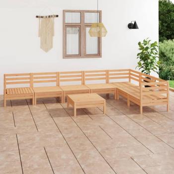 8-Piece Solid Pinewood Garden Lounge Set