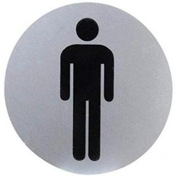 Cartel Aluminio Baño Hombre Ø12 cm.