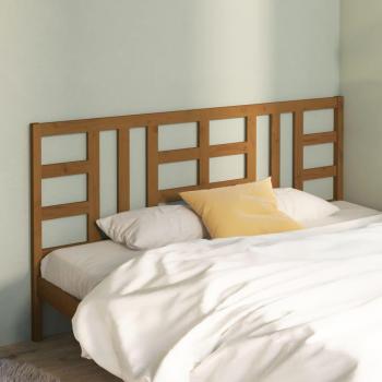 Cabecero para cama de madera maciza de pino en color marrón miel 206x4x100 cm