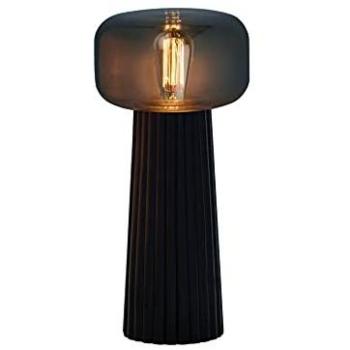 Lámpara de sobremesa FARO 1 Luz E27 Negro, fabricada en cristal y plástico