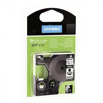 DYMO 16958 D1 Flexible Nylon Label Tape - 19mm x 3.5m, Black on White