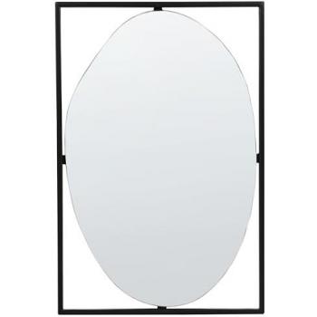 Espejo decorativo de pared moderno en metal negro 40 x 60 cm Nibelle