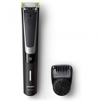 Philips OneBlade Pro QP6510/30 - Recortador de barba con peine de precisión de 12 longitudes, recorta, perfila y afeita, recargable