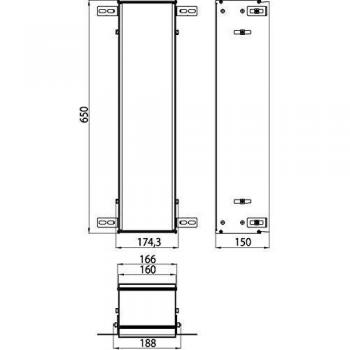 Marco de Instalación Emco Asis 150 para Módulos de Bajo Consumo, 65 cm de Altura, Aluminio, Diseño para Baño