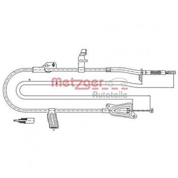 Metzger 17.0247 Cable de accionamiento, freno de estacionamiento