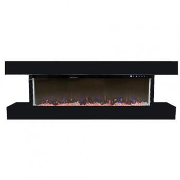 Chimenea Eléctrica Empotrable y de Pared Alaro Ultra+ | Estufa Ventilada 750W/1500W de Bajo Consumo con Mando a Distancia, Temporizador, Decoración de Troncos