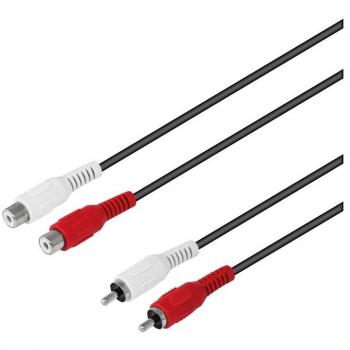 Conexión 2 RCA macho a 2 RCA hembra de 1.5 metros