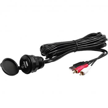 BOSS AUDIO MUSB35 Universal Mount USB/3.5mm Aux Cable, 10 Ft Length, Black