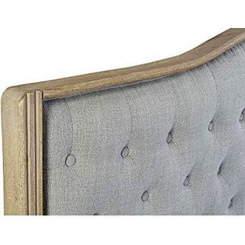Cabecero de Cama Tapizado en Lino Gris Claro DKD Home Decor 180 x 10 x 120 cm Madera de Caucho Multicolor Natural