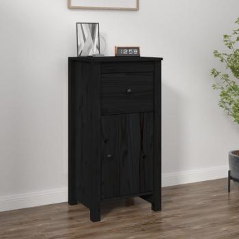 Aparador negro de madera maciza de pino 40x35x80 cm