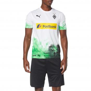 PUMA Bmg Home Shirt Replica with Sponsor Maillot, Hombre, White-Bright Green, M