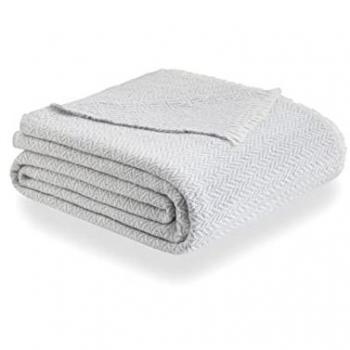 Manta de Algodón Extra Suave Cuatro Estaciones Multiusos 230x240cm Gris Claro