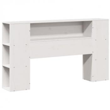 Cabecero de cama almacenaje madera maciza pino blanco 135 cm