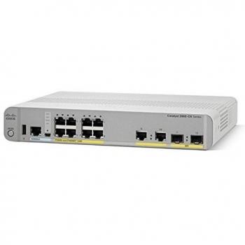 Cisco Catalyst 2960CX-8PC-L Network Switch, 8 Gigabit Ethernet Ports, 8 PoE+ Outputs, 124W PoE Budget, two 1 G SFP and two 1 G Copper Uplinks, Enhanced Limited