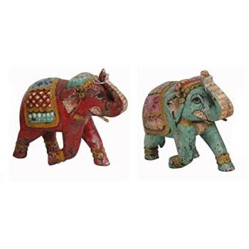 Figura Decorativa de Madera Indio DKD Home Decor (25 x 10 x 21 cm, 2 unidades)