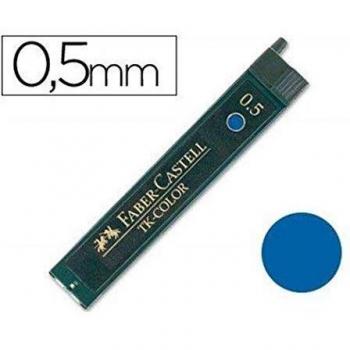 Minas faber de colores 9085 0,5 mm azul -estuche de 12 minas