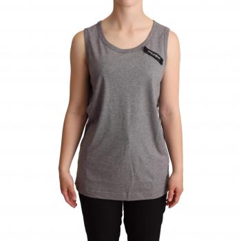 Dolce & Gabbana Gray Sleeveless Round Neck Tank Top T-shirt - IT38|XS, Size: 2XS