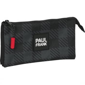 Estuche Portatodo Triple Paul Frank 'Campers' - Safta con Compartimentos Independientes, Cremalleras, Asa Lateral y Adaptabilidad a Carro Portamochilas - Diseño Oficial 22
